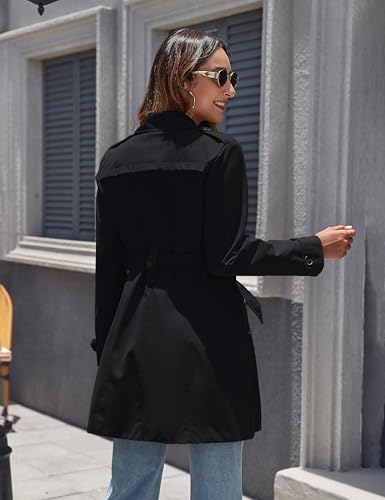 Women's Waterproof Trench Coat Classic Lapel Outerwear Coat with Belt