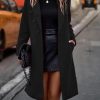 Womens Fall Winter Long Wool Coat Double Breasted Trench Coat Peacoat Jackets