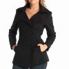 Emma Women's Wool Peacoat – Double-Breasted 3/4 Length Overcoat, Stylish & Warm Blazer for Fall & Winter