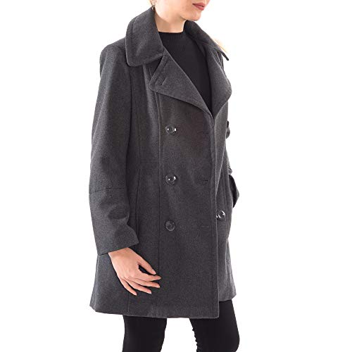 Norah Women’s Wool Blend Peacoat Runs Large – Double-Breasted Jacket with Flattering Fit