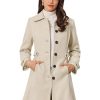 Women's Winter Classic Outwear Overcoat with Pockets Single Breasted Pea Coat