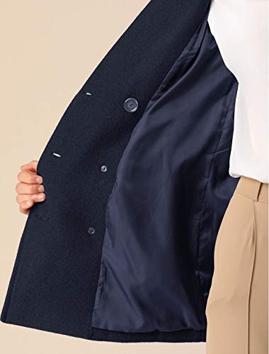 Women's Winter Coats Long Sleeve Lapel Mid-thigh A-Line Outerwear Double Breasted Pea Coat