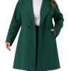 Plus Size Winter Coats for Women Lapel Single Breasted Belted with Pocket Pea Coats Trench Coats