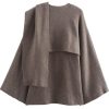 Women's Oversized Scarf Jacket Cardigan Sweater Trench Coats Side Split Fall Winter Peacoat Shawl Wraps
