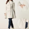 Fall Coats for Women 2025 A-Line Double Breasted Lapel Collar Long Winter Pea Coat