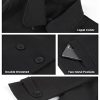 Women's Winter Double Breasted Coat Black Wool Peacoat Long Sleeve Trench Coat
