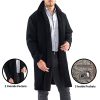 Zach Men’s Wool Blend Overcoat – Knee-Length Trench Coat, Runs Large for Layering Over Suits or Sweaters