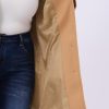 Plus Size Pea Coat for Women Lapel Long Sleeves Single Breasted Overcoat Pockets Winter Outerwear with Belt