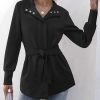 Women's Jacket Belted Long Sleeve Wrap Trench Coat 2025 Fall Winter Casual Dressy Travel Outerwear with Pockets
