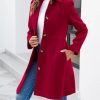 Women's Elegant Single Breasted Coat Long Sleeve Mid Winter Overcoat Work Office Pea Coats