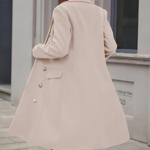 Womens Long Wool Coat for Women Fall Winter Trench Coat Trendy Jackets
