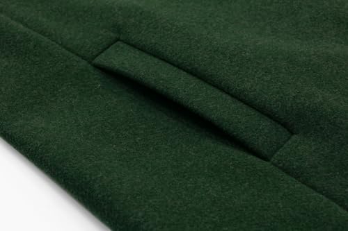 Women's Casual Thicken Wool Blend Stand Collar Single Breasted Pea Coat
