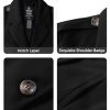 Women's Plus Size Pea coat Oversized Notched Lapel Peacoat Jacket