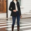 Womens Work Office Winter Overcoat Single Breasted Point Collar Pea Coat