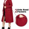 Women's Wool Blend Single Breasted Mid-Long Pea Coat Fall Winter Essential Notched Collar Overcoat