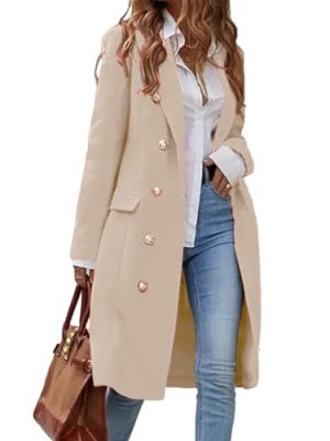 Womens Long Wool Coat for Women Fall Winter Trench Coat Trendy Jackets