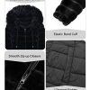 Women Double Sided Faux Fur Jacket Spring and Winter Fashion Reversible Hood Puffer Coat with Fur Collar