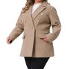 Women's Casual Coat for Women Plus Size Notch Double-Breasted Lapel Jacket Outwear Winter Coats