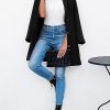 Womens Elegant Single Breasted Coat Long Sleeve Mid Winter Overcoat Work Office Pea Coats