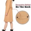 women's Notch Lapel Double Breasted Wool Blend Peacoat Mid-Long Fall Winter Essential Trench Coat