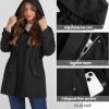 Women's Plus Size Waterproof Raincoat Lightweight Windbreaker Hooded Jacket with Pockets