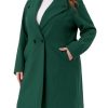 Plus Size Winter Coats for Women Lapel Single Breasted Belted with Pocket Pea Coats Trench Coats