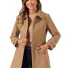 Women's Peter Pan Collar Overcoat Winter Dressy Button Single Breasted Long Coat