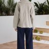 Women's Embroidered Wool Coat Elegant Lapel Wool Blend Trench Pea Coat Outerwear Jacket with Pockets