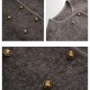Women Cropped Wool Cotas Double Breasted Short Wool Pea Coat Tweed Jacket Outerwear