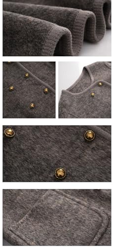 Women Cropped Wool Cotas Double Breasted Short Wool Pea Coat Tweed Jacket Outerwear