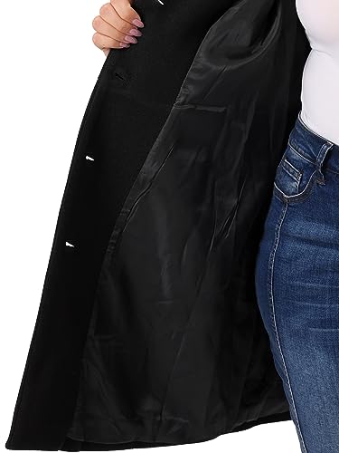 Women's Plus Size Long Coat Winter Steampunk Stand Collar Single Breasted Coat 2023