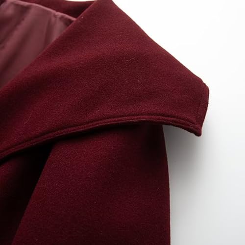 Women's Fall Winter Elegant Short Length Pea Coat,Fashion Oversized Peter Pan Collar Wool Coats for Daily Wear