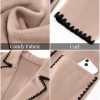 Pea Coats for Women Trendy Embroidered Contrast Trim Long Peacoat Jackets Lapel Button Winter Coat with Pockets