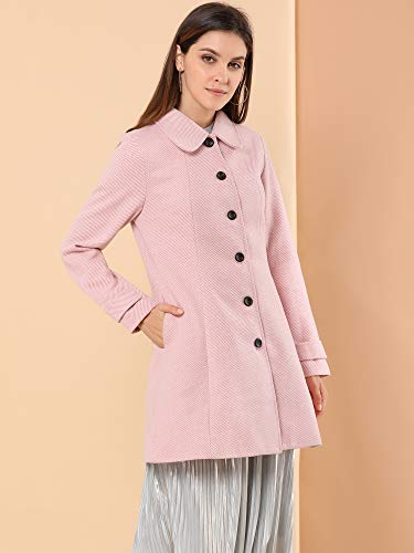 Women's Peter Pan Collar Overcoat Single Breasted Pockets Winter Long Coat