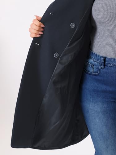 Womens Plus Size Winter Pea Coat Double Breasted Notch Lapel Long Trench Coats Jackets Trendy Dressy 2025