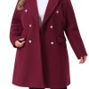 Womens Plus Size Winter Pea Coat Double Breasted Notch Lapel Long Trench Coats Jackets Trendy Dressy 2025