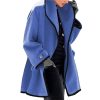 Women's Spring Fall Wool Blend Pea Coats Open Front Cardigans Hooded Jackets Lightweight Casual Trench Coat