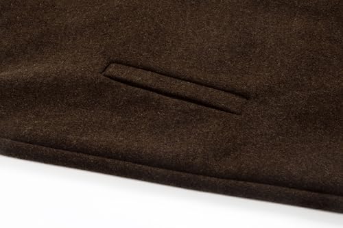 Women's Oversized Notched Collar Wool Blend Single Breast Midi Long Trench Coat