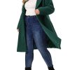 Plus Size Long Coats for Women Notched Lapel Winter Warm Double Breasted Coat