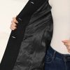 Womens Work Office Winter Overcoat Single Breasted Point Collar Pea Coat