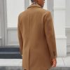 Men's Pea Coat with Detachable Plaid Scarfs Fall Single Breasted Wool Blend Trench Coat Winter Overcoat
