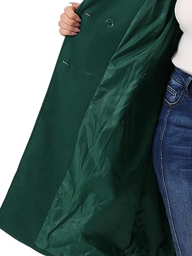 Plus Size Long Coats for Women Notched Lapel Winter Warm Double Breasted Coat