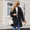 Women's Wool Blend Coat with Pockets Mid-Long Winter Overcoat, Thick Wool & Pea Coats jacket with Belt