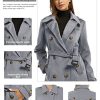 Women's Double Breasted Pea Coat Winter Mid-Long Trench Coat with Belt