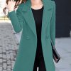 Women's Long Sleeve Slim Fit Warm Winter Wool Blend Pea Coat Overcoat