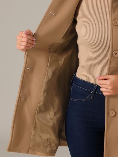 Women's Peter Pan Collar Overcoat Winter Dressy Button Single Breasted Long Coat