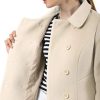Women's Peter Pan Collar Double Breasted Winter Long Trench Pea Coat