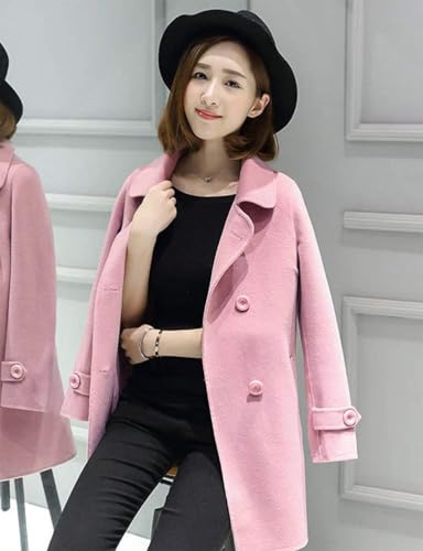 Womens Fall Winter Wool Coats Peacoat Double Breasted Trench Coats