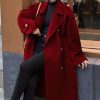 Women's Winter Trench Coat Wool Blend Double Breasted Notched Lapel Long Sleeve Jacket Pea Coat Overcoat