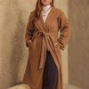 Women's Plus Size Hooded Trench Coat Faux Suede Long Wrap Coat Elegant Belted Fall Winter Outwear